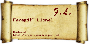 Faragó Lionel névjegykártya